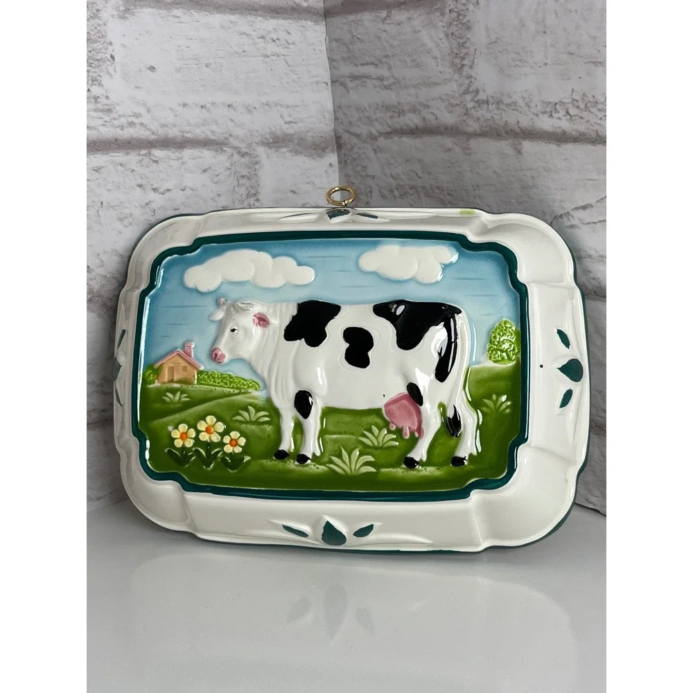 Vintage Gailstyn-Sutton Ceramic Cow Mold Wall Plaque Country Kitchen Decor